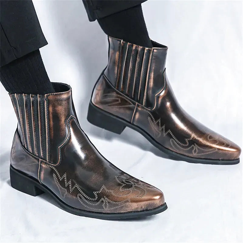 NACHO Botines Vaqueras Para Hombre - Yehaw | Oro - Yehaw 