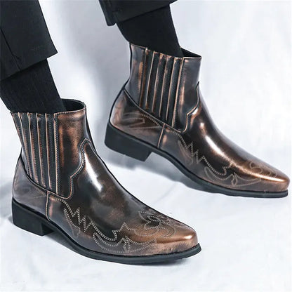 NACHO Botines Vaqueras Para Hombre - Yehaw | Oro - Yehaw 