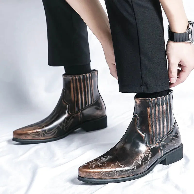 NACHO Botines Vaqueras Para Hombre - Yehaw | Oro - Yehaw 