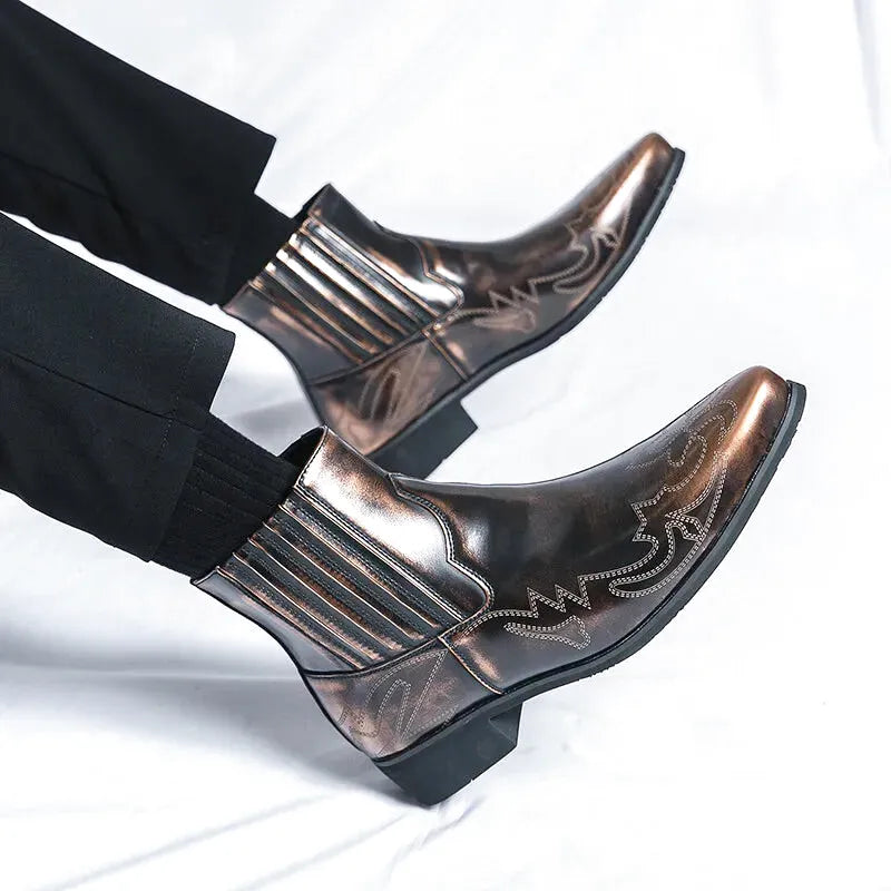 NACHO Botines Vaqueras Para Hombre - Yehaw | Oro - Yehaw 
